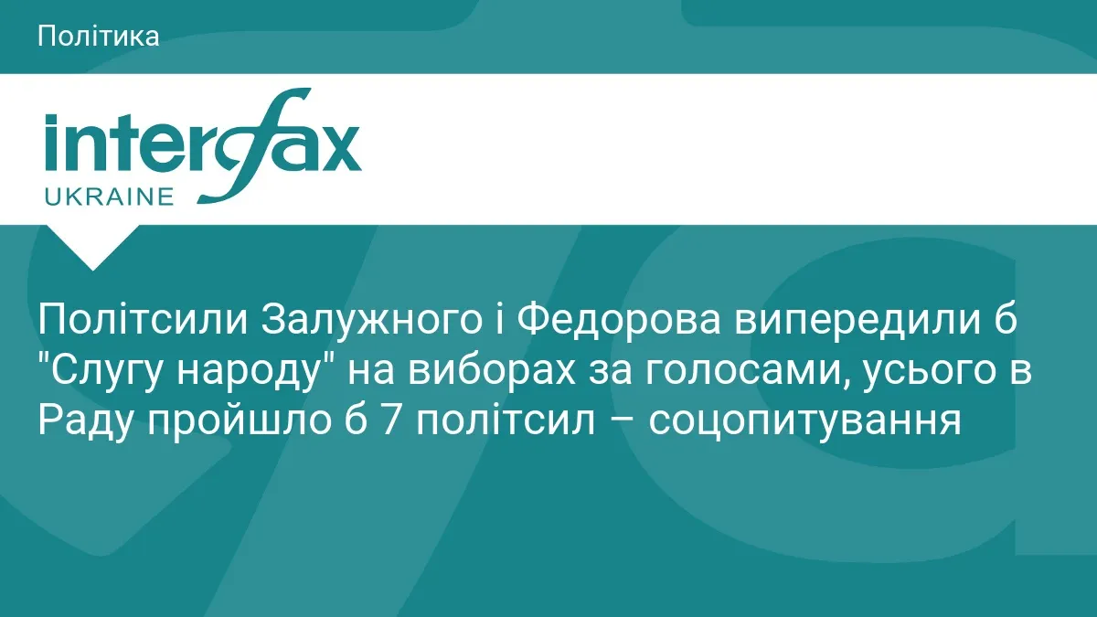 Опитування: блок Залужного та Федорова випереджають «Слугу народу»